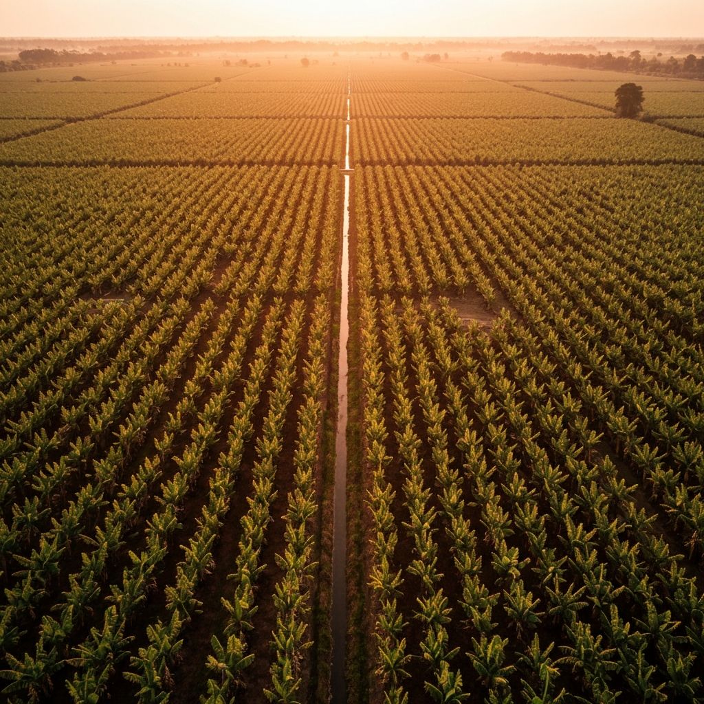 Aerial view of an agribusiness plantation