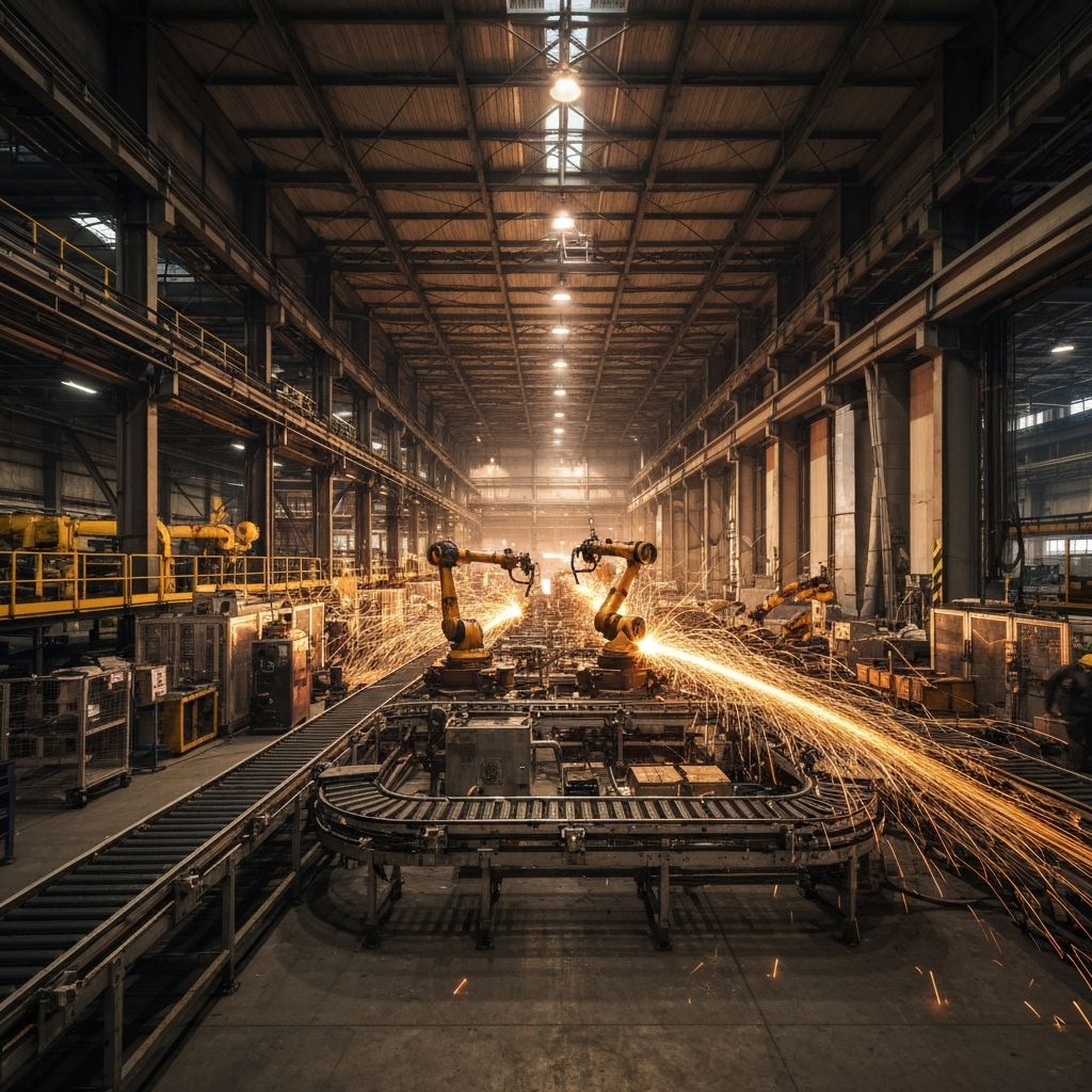 Automated industrial manufacturing plant